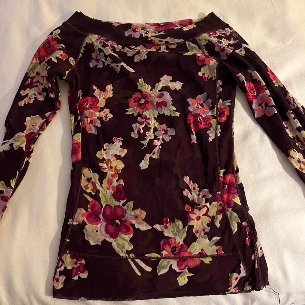 Brown floral top